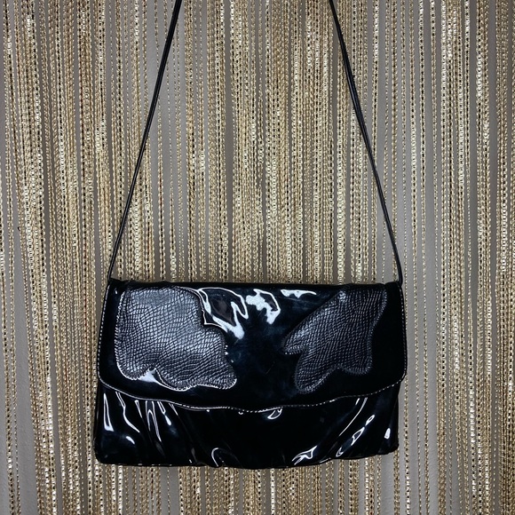 Vintage patent leather oversized clutch envelope purse handbag - Picture 1 of 6